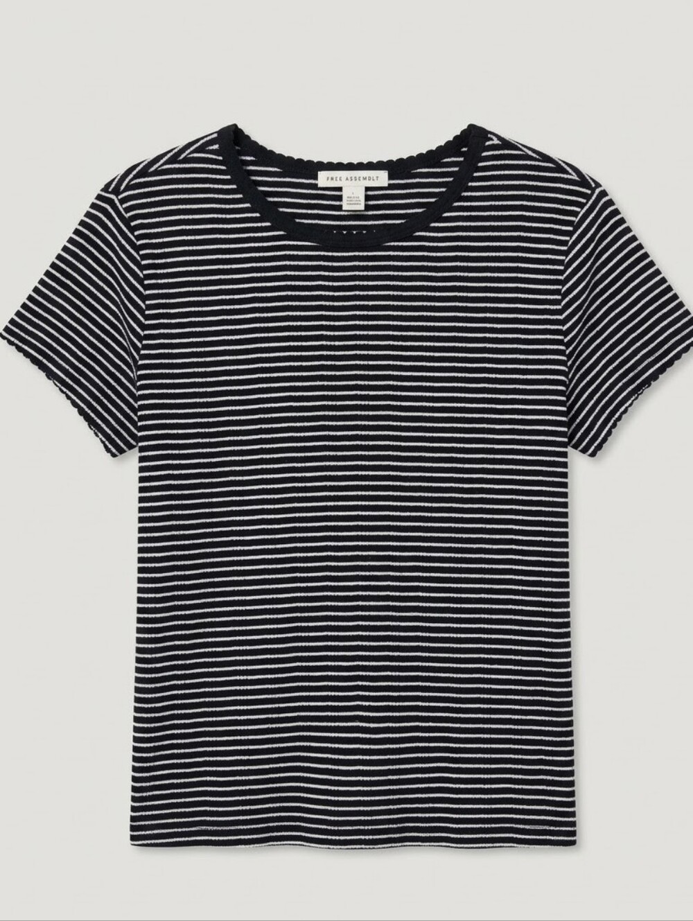 Free Assembly Black & White Stripe Short Sleeve Tee